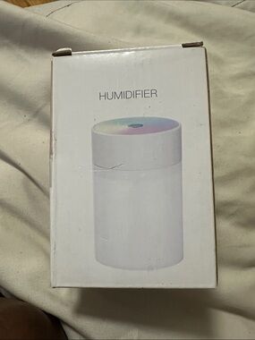 White Humidifier with LED Accent - Compact Home Humidifier